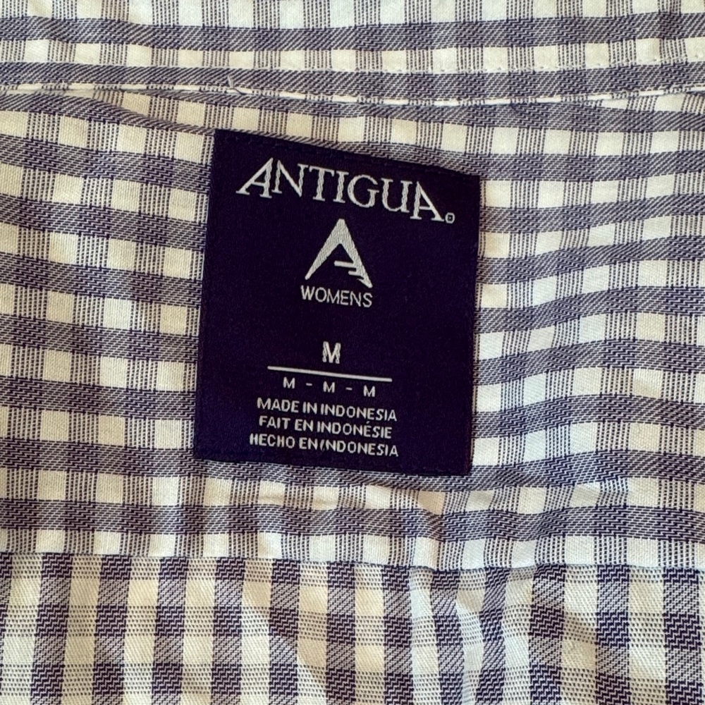 Antigua Purple Checkered Women's Top - Picture 4 of 4